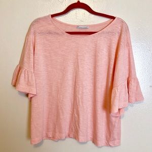 4/$20 Zara Basic Womens Pink Blouse Size Large